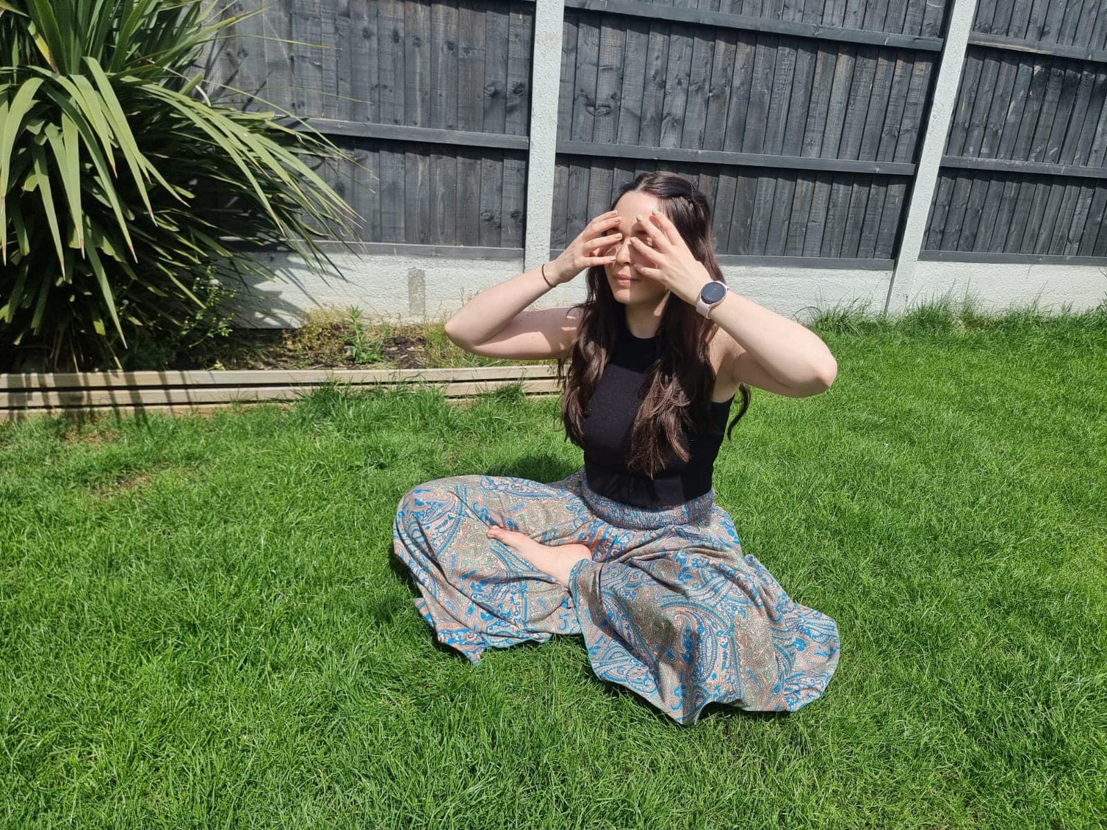 Yogi squat while meditating